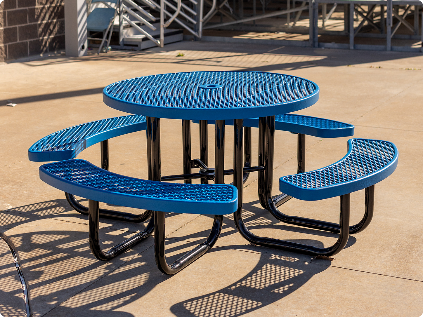 Commercial thermoplastic steel picnic table